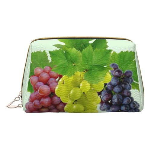 Kleine Make-up-Tasche, Reise-Kosmetiktasche, Make-up-Tasche, PU-Leder, tragbar, vielseitig, Reißverschluss, Make-up-Tasche für Damen und Mädchen, grape, Einheitsgröße, Kosmetikkoffer von Apbdffjnf