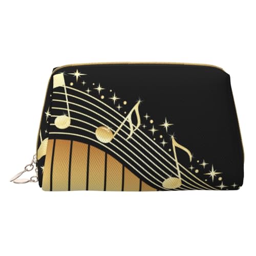 Kleine Make-up-Tasche für Hunde, Reise-Kosmetiktasche, Make-up-Tasche, PU-Leder, tragbar, vielseitig, mit Reißverschluss, Make-up-Tasche für Damen und Mädchen, Novel Music Note, Einheitsgröße, von Apbdffjnf