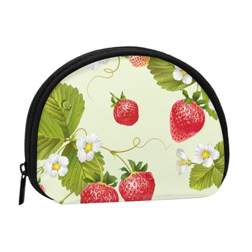 Lovely Strawberry Damen Mini-Münzgeldbörse Geldbörse mit Reißverschluss für den täglichen Gebrauch und Geschenke, Schöne Erdbeere, Einheitsgröße, Münztasche von Apbdffjnf