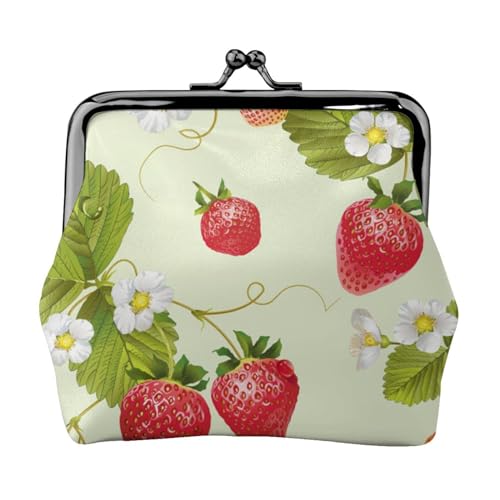 Lovely Strawberry Damen Mini Münzgeldbörse Leder Geldbörse Tasche für den täglichen Gebrauch und Geschenke, Schöne Erdbeere, Einheitsgröße, Münztasche von Apbdffjnf