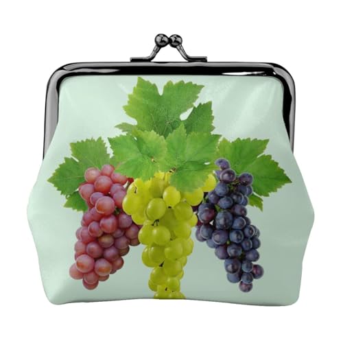 Lovely Strawberry Damen Mini Münzgeldbörse Leder Geldbörse Tasche für den täglichen Gebrauch und Geschenke, grape, Einheitsgröße, Münztasche von Apbdffjnf