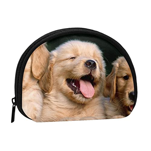 Mini-Geldbörse für Damen, mit Reißverschluss, für den täglichen Gebrauch und als Geschenk, Golden Retriever Hunde Welpen Haustiere, Einheitsgröße, Münztasche von Apbdffjnf