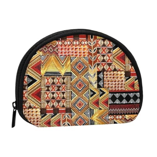 Mini-Geldbörse für Damen, mit Reißverschluss, für den täglichen Gebrauch und als Geschenk, Patchwork Afrikanisches Textil, Einheitsgröße, Münztasche von Apbdffjnf