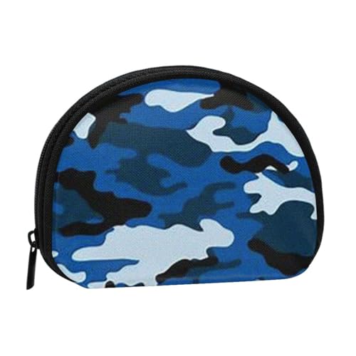 Mini-Geldbörse für Damen, mit Reißverschluss, für den täglichen Gebrauch und als Geschenk, blau camouflage, Einheitsgröße, Münztasche von Apbdffjnf