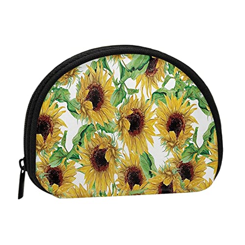 Mini-Münzgeldbörse für Damen, Motiv: Sonnenuntergang am Strand, Geldbörse, Reißverschluss, für den täglichen Gebrauch und als Geschenk, sonnenblume, Einheitsgröße, Münztasche von Apbdffjnf