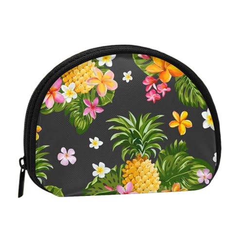 Mini-Münzgeldbörse für Damen, Motiv: asiatische Lotusblüte, mit Reißverschluss, für den täglichen Gebrauch und als Geschenk, Tropische Ananas Hawaii, Einheitsgröße, Münztasche von Apbdffjnf