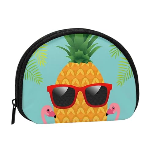 Mini-Münzgeldbörse für Damen, mit Reißverschluss, für den täglichen Gebrauch und als Geschenk, Ananas Flamingo, Einheitsgröße, Münztasche von Apbdffjnf