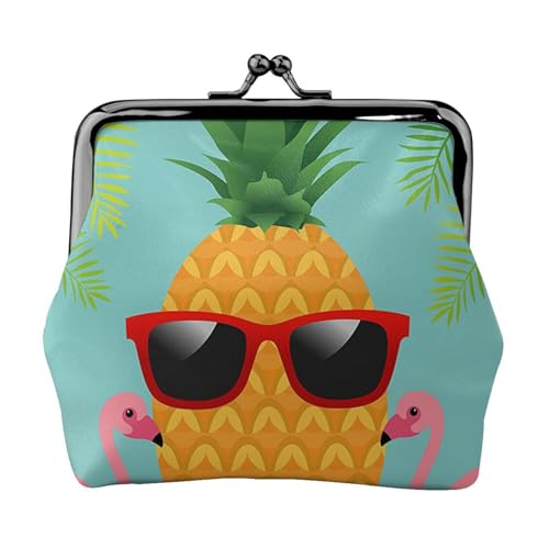 Pineapple Flamingo Damen Mini Münzbörse Leder Geldbörse Tasche für den täglichen Gebrauch und Geschenke von Apbdffjnf