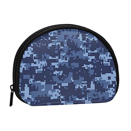 Skull Rock Roll Skelett Knochen Damen Mini Münzgeldbörse Geldbörse Reißverschluss Beutel für den täglichen Gebrauch und Geschenke, Blau Camouflage-Muster, Einheitsgröße, Münztasche von Apbdffjnf