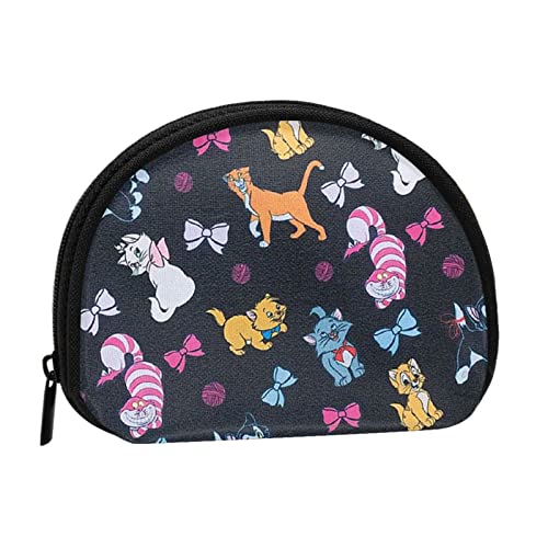 Skull Rock Roll Skelett Knochen Damen Mini Münzgeldbörse Geldbörse Reißverschluss Beutel für den täglichen Gebrauch und Geschenke, Cartoon Katze, Einheitsgröße, Münztasche von Apbdffjnf