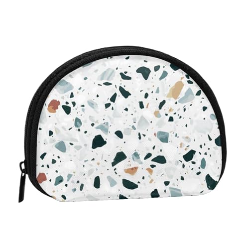 Skull Rock Roll Skelett Knochen Damen Mini Münzgeldbörse Geldbörse Reißverschluss Beutel für den täglichen Gebrauch und Geschenke, Terrazzo Marmor Pastell, Einheitsgröße, Münztasche von Apbdffjnf