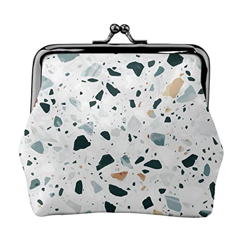 Skull Rock Roll Skelett Knochen Damen Mini Münzgeldbörse Leder Geldbörse Tasche für den täglichen Gebrauch und Geschenke, Terrazzo Marmor Pastell, Einheitsgröße, Münztasche von Apbdffjnf