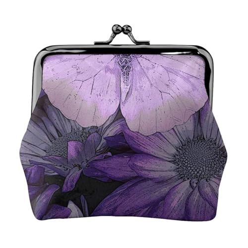 Skull Rock Roll Skelett Knochen Damen Mini Münzgeldbörse Leder Geldbörse Tasche für den täglichen Gebrauch und Geschenke, violettfarbener schmetterling, Einheitsgröße, Münztasche von Apbdffjnf