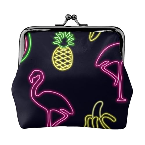 Starry Divination Constellation Damen Mini Münzbörse Leder Geldbörse Tasche für den täglichen Gebrauch und Geschenke, Ananas Banane Flamingo, Einheitsgröße, Münztasche von Apbdffjnf