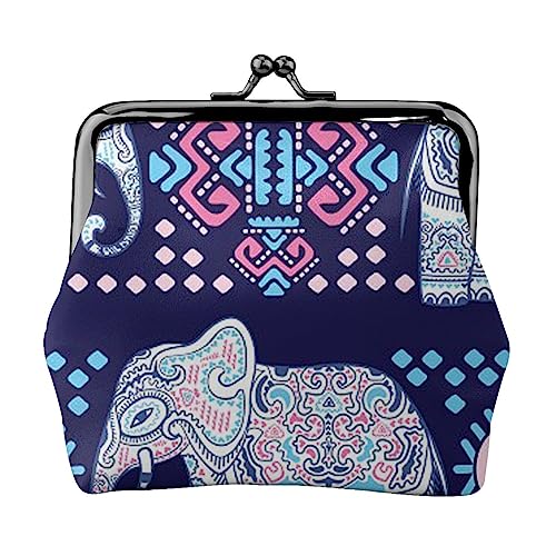 Starry Divination Constellation Damen Mini Münzbörse Leder Geldbörse Tasche für den täglichen Gebrauch und Geschenke, Lila Elefant, Einheitsgröße, Münztasche von Apbdffjnf