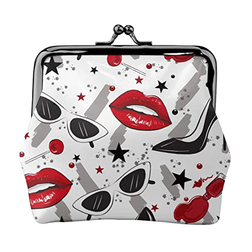 Starry Divination Constellation Damen Mini Münzbörse Leder Geldbörse Tasche für den täglichen Gebrauch und Geschenke, Lips High Heels, Einheitsgröße, Münztasche von Apbdffjnf