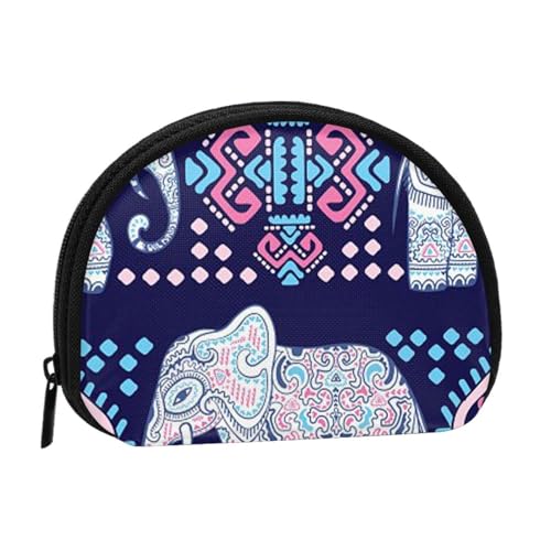 Starry Divination Constellation Damen Mini-Münzgeldbörse Geldbörse mit Reißverschluss für den täglichen Gebrauch und Geschenke, Lila Elefant, Einheitsgröße, Münztasche von Apbdffjnf