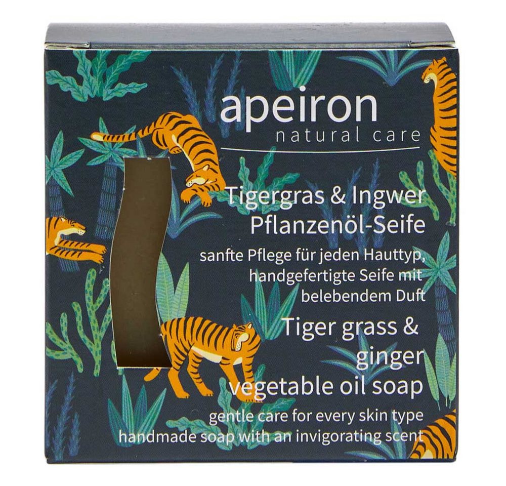 Apeiron Handseife Pflanzenöl-Seife - Tigergras & Ingwer 100g von Apeiron