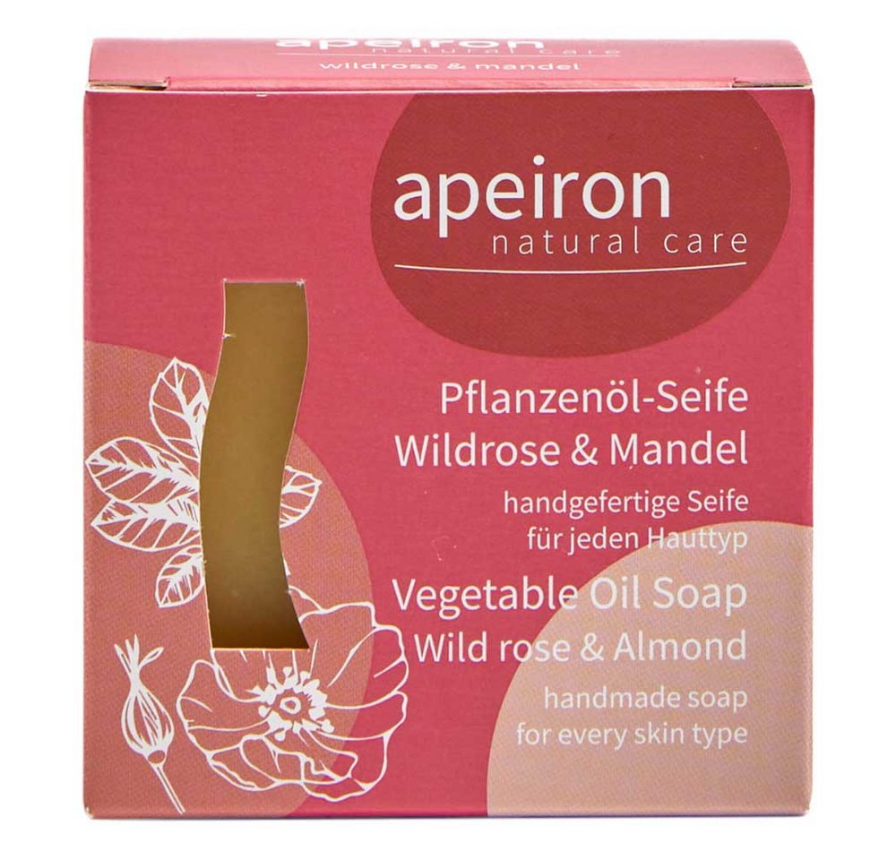 Apeiron Handseife Pflanzenöl-Seife - Wildrose & Mandel 100g von Apeiron