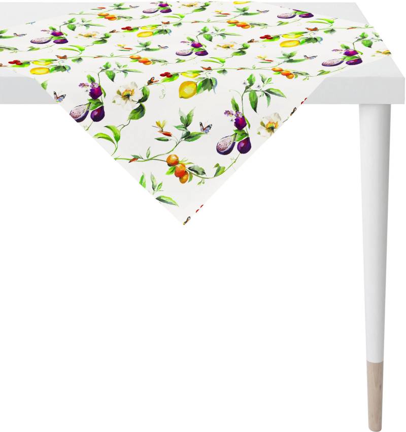 APELT Mitteldecke "6851 SUMMERTIME, Sommerdeko, Sommer" mit Blüten und Früchten, Digitaldruck von Apelt
