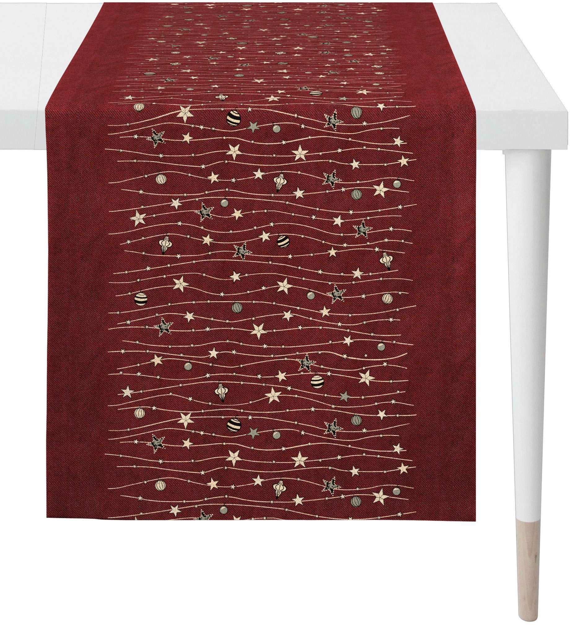 APELT Tischläufer "6301 CHRISTMAS GLAM, Weihnachtsdeko, Weihnachten" Lurex-Jacquardgewebe von Apelt