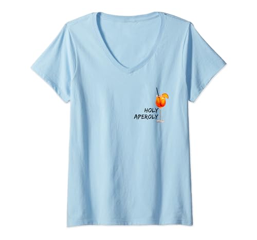 Damen Holy Aperoly official Club Mitglied Party Fun Fan Feiern T-Shirt mit V-Ausschnitt von Aperölchen - Official Spritz Club - Party Feiern