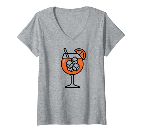 Damen Aperoliker & Aperolikerin Fun Party T-Shirt mit V-Ausschnitt von Aperoliker & Aperolikerin Sprüche & Geschenke