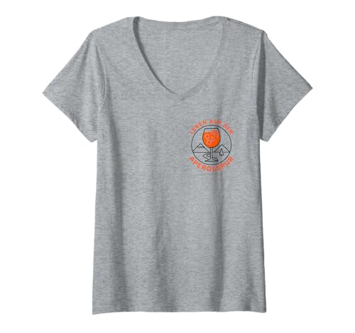 Damen Leben Auf Der Aperolspur - Aperoliker & Aperolikerin Party T-Shirt mit V-Ausschnitt von Aperoliker & Aperolikerin Sprüche & Geschenke