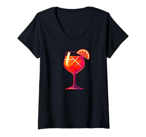 Damen Aperilizer Fun Party T-Shirt mit V-Ausschnitt von Aperolizer Party Clothing & Gifts