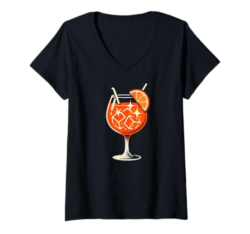Damen Aperilizer Fun Party T-Shirt mit V-Ausschnitt von Aperolizer Party Clothing & Gifts