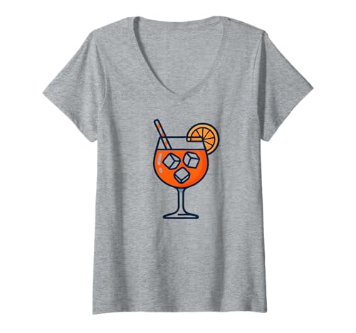 Damen Aperilizer Fun Party T-Shirt mit V-Ausschnitt von Aperolizer Party Clothing & Gifts
