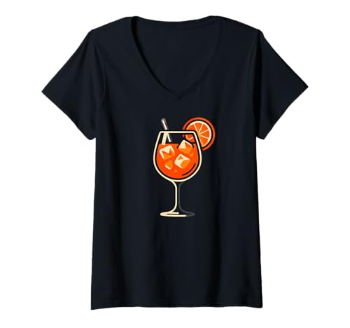 Damen Aperilizer Fun Party T-Shirt mit V-Ausschnitt von Aperolizer Party Clothing & Gifts