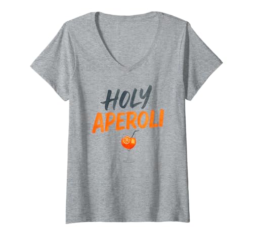 Damen Holy Aperoli - Lustige Party T-Shirt mit V-Ausschnitt von Aperolizer Party Clothing & Gifts