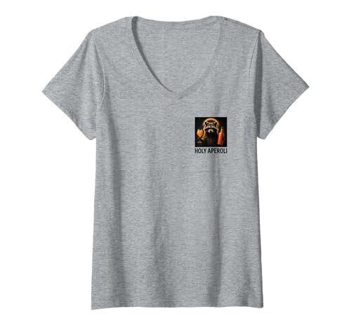 Damen Holy Aperoli - Lustige Waschbär-Party T-Shirt mit V-Ausschnitt von Aperolizer & Raccoon Party Clothing & Gifts
