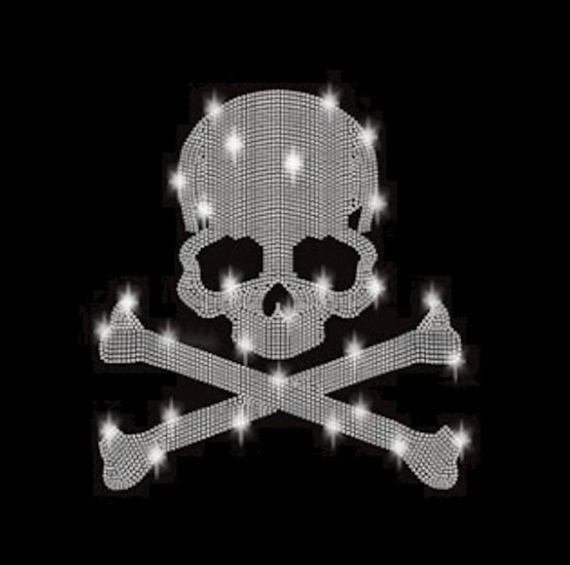 15cm Strass Applikation Totenkopf Knochen Pirat Beine Skull Schädel Bügelbild Applikationen Strasssteine Gothic Rhinestone Bones Aufbügeln von ApfelblueteShopDE