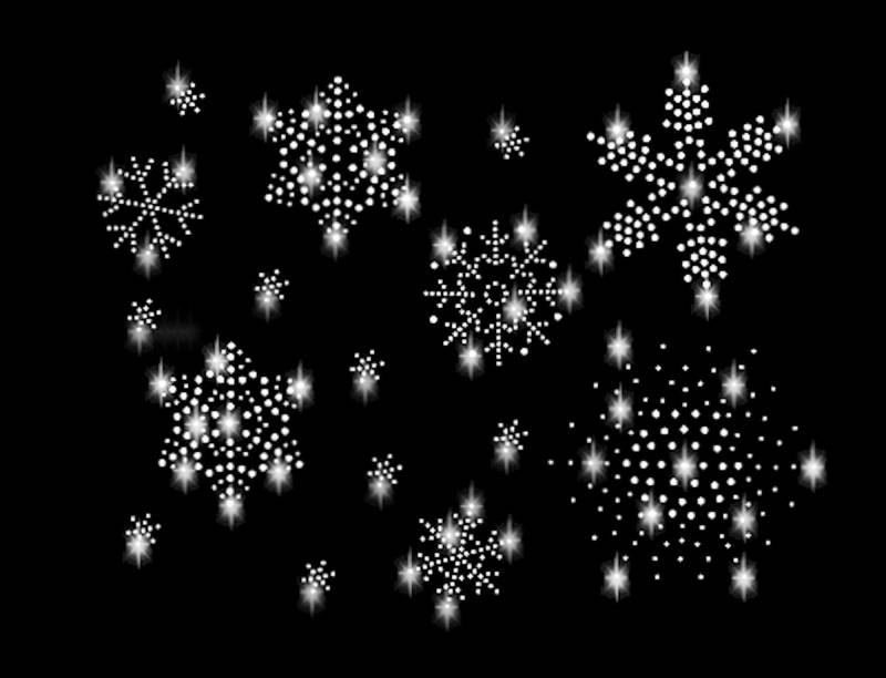 16 Strass Schneeflocken Applikation Bügelbild Hot Fix Applikationen Strasssteine Rhinestone Winter Weihnachten Schnee Eis Schneeflocke Snow von ApfelblueteShopDE