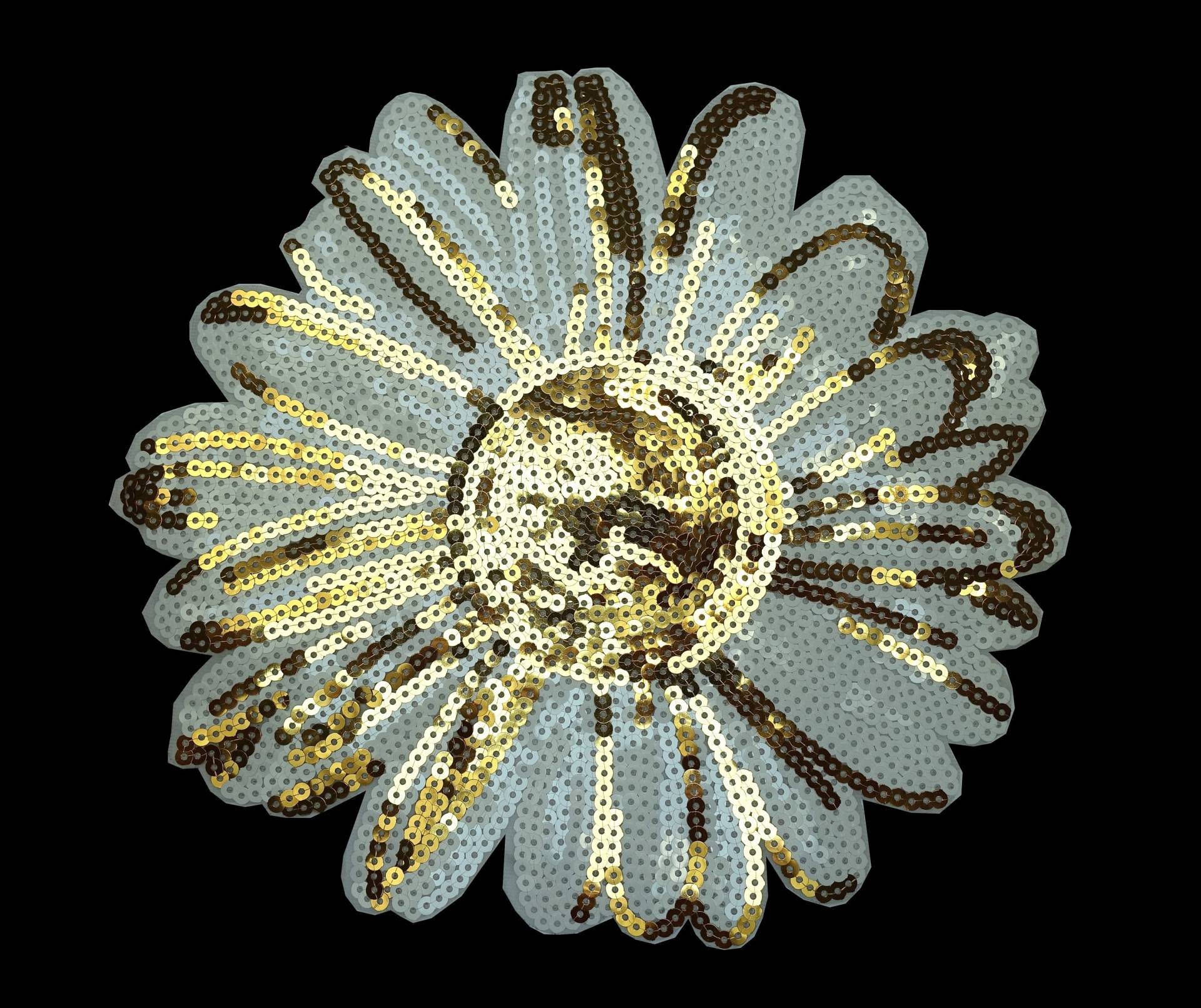 24x25cm Pailletten Applikation Sonnenblume Blume Applikationen Sequins Patch Nähen Gold Weiß Sommer Blumen Groß Aufnäher Aufbügler Glitzer 24x25cm Pailletten Applikation Sonnenblume Blume Applikationen Sequins Patch Nähen Gold Weiß Sommer Blumen Groß Aufnäher Aufbügler Glitzer von ApfelblueteShopDE