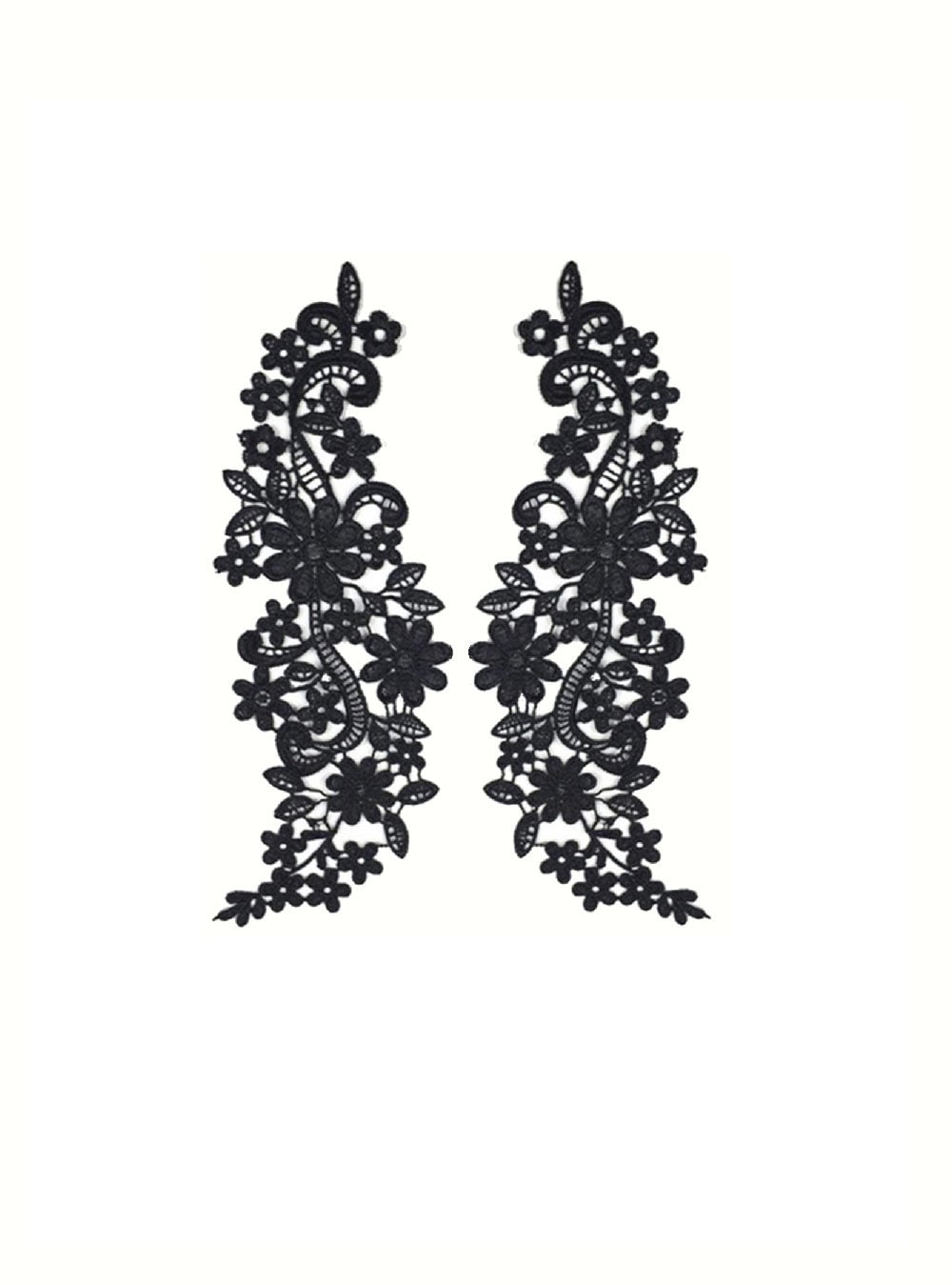 26 cm Spitze Applikation Blumen Flügel Engel Schmetterling Applikationen Patch Organza Stickerei Butterfly Hochzeit Angel Nähen Schwarz von ApfelblueteShopDE