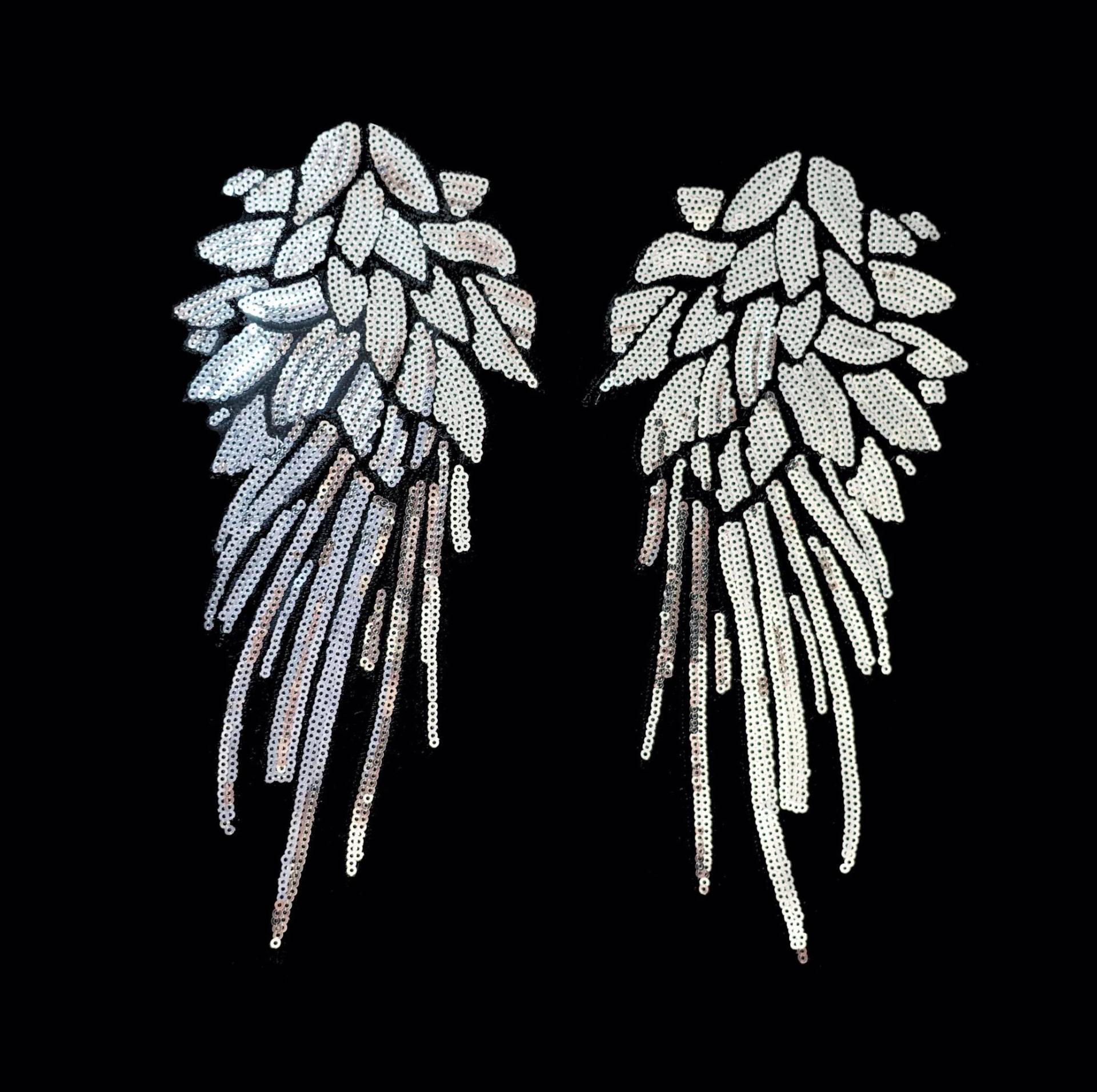 27cm Flügel Pailletten Silber Aufnäher Wings Applikation Hot Fix Bügelbild Applikationen Engelsflügel Engel Sequins Patch Black Groß Federn 27cm Flügel Pailletten Silber Aufnäher Wings Applikation Hot Fix Bügelbild Applikationen Engelsflügel Engel Sequins Patch Black Groß Federn von ApfelblueteShopDE