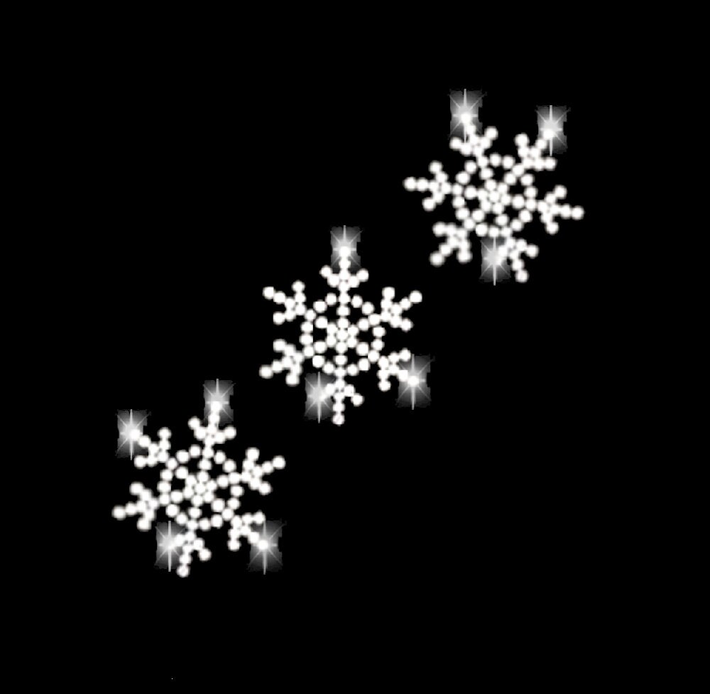 3 Strass Schneeflocken Applikation Bügelbild Hot Fix Applikationen Strasssteine Rhinestone Winter Weihnachten Schnee Eis Schneeflocke Snow von ApfelblueteShopDE