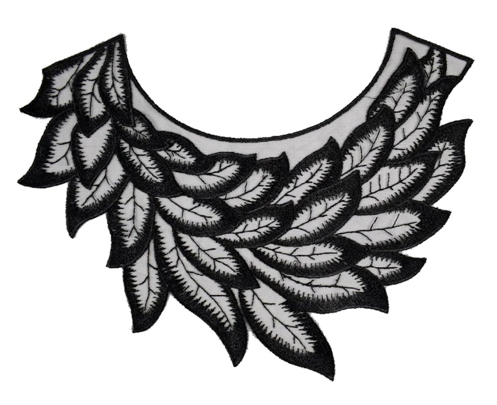 32x24 cm Spitze Rund Kragen Applikation Blätter Applikationen Patch Organza Stickerei Spitzenkragen Ausschnitt Dekollete Nähen Schwarz Groß 32x24 cm Spitze Rund Kragen Applikation Blätter Applikationen Patch Organza Stickerei Spitzenkragen Ausschnitt Dekollete Nähen Schwarz Groß von ApfelblueteShopDE