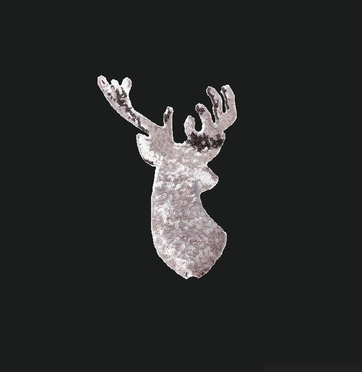 34cm Hirsch Geweih Pailletten Silber Bügelbild Applikation Hot Fix Bügelbilder Applikationen Sequins Patch Silver Tracht Oktoberfest Elch 34cm Hirsch Geweih Pailletten Silber Bügelbild Applikation Hot Fix Bügelbilder Applikationen Sequins Patch Silver Tracht Oktoberfest Elch von ApfelblueteShopDE