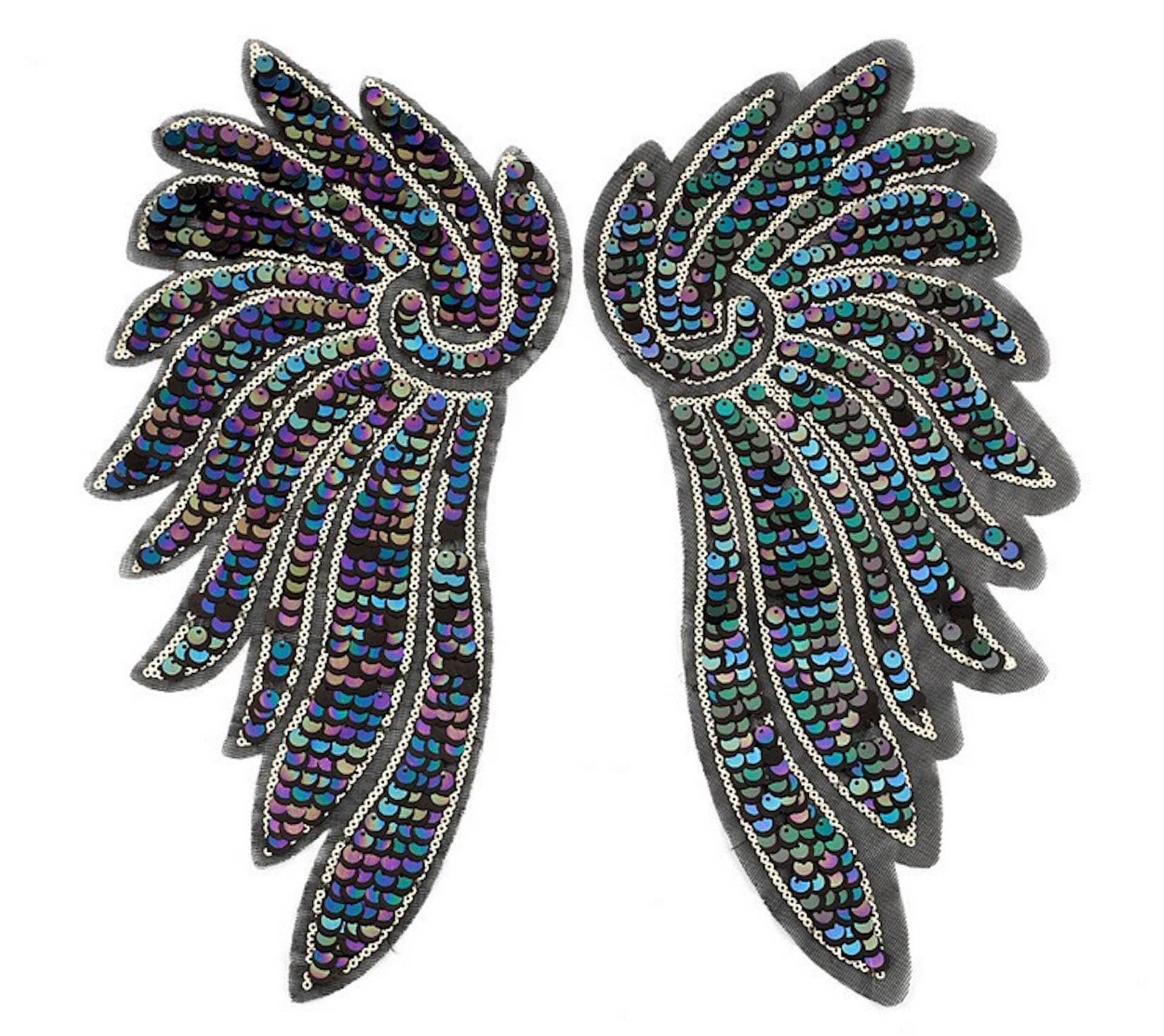 35cm Flügel Pailletten Schwarz Aufnäher Wings Applikation Hot Fix Bügelbild Applikationen Engelsflügel Engel Sequins Patch Black Gold Bunt 35cm Flügel Pailletten Schwarz Aufnäher Wings Applikation Hot Fix Bügelbild Applikationen Engelsflügel Engel Sequins Patch Black Gold Bunt von ApfelblueteShopDE