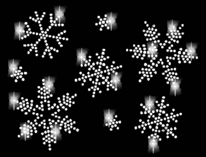 8 Strass Schneeflocken Applikation Bügelbild Hot Fix Applikationen Strasssteine Rhinestone Winter Weihnachten Schnee Eis Schneeflocke Snow von ApfelblueteShopDE