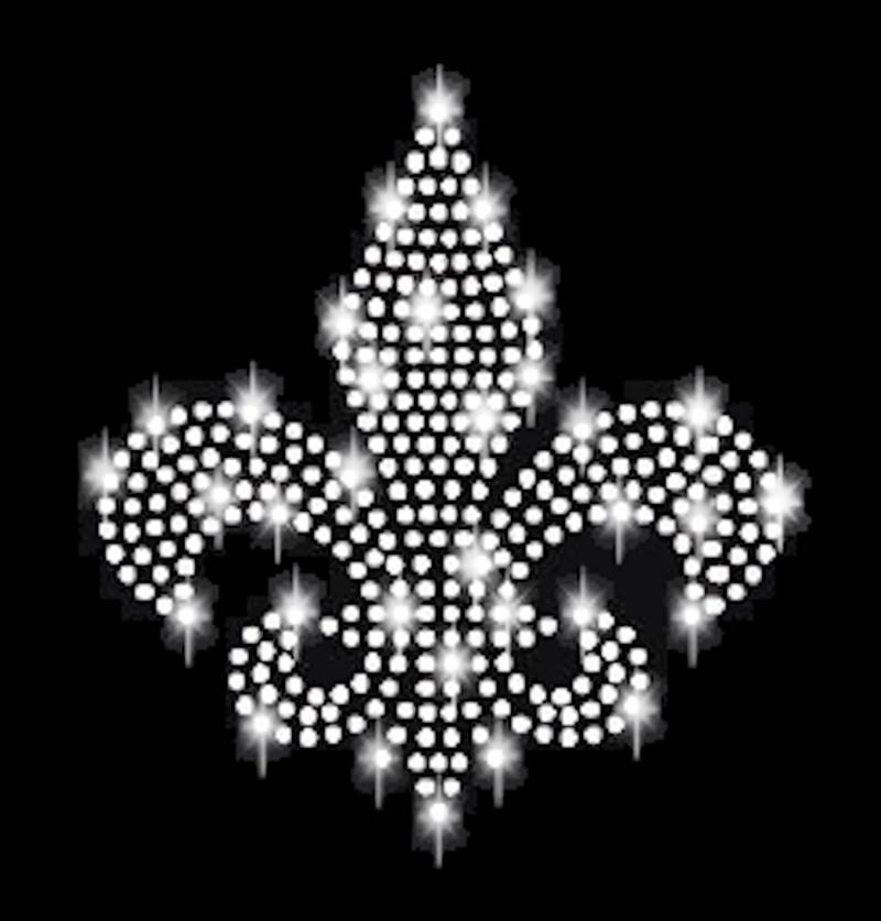 Lilie Fleur De Lis Strass Applikation Bügelbild Hot Fix Applikationen Strasssteine Rhinestone Aufbügeln Prinzessin König Adel von ApfelblueteShopDE