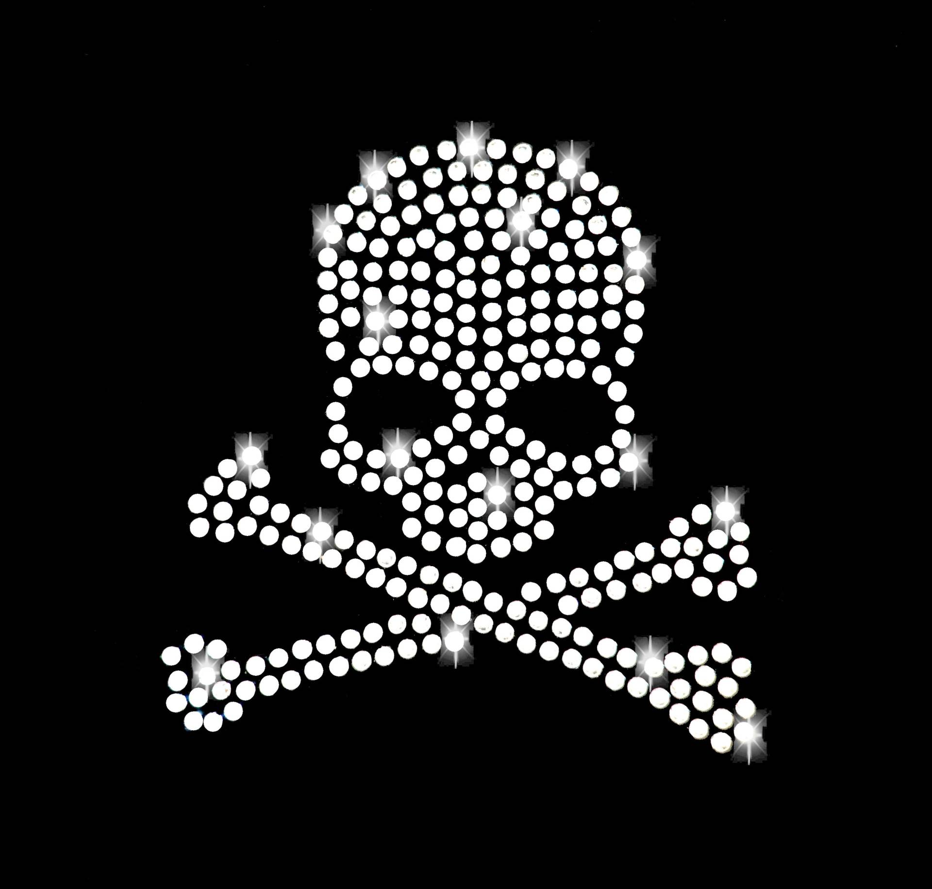 Silber 6cm Strass Applikation Klein Totenkopf Knochen Pirat Beine Skull Schädel Bügelbild Applikationen Strasssteine Gothic Rhinestone Bones von ApfelblueteShopDE