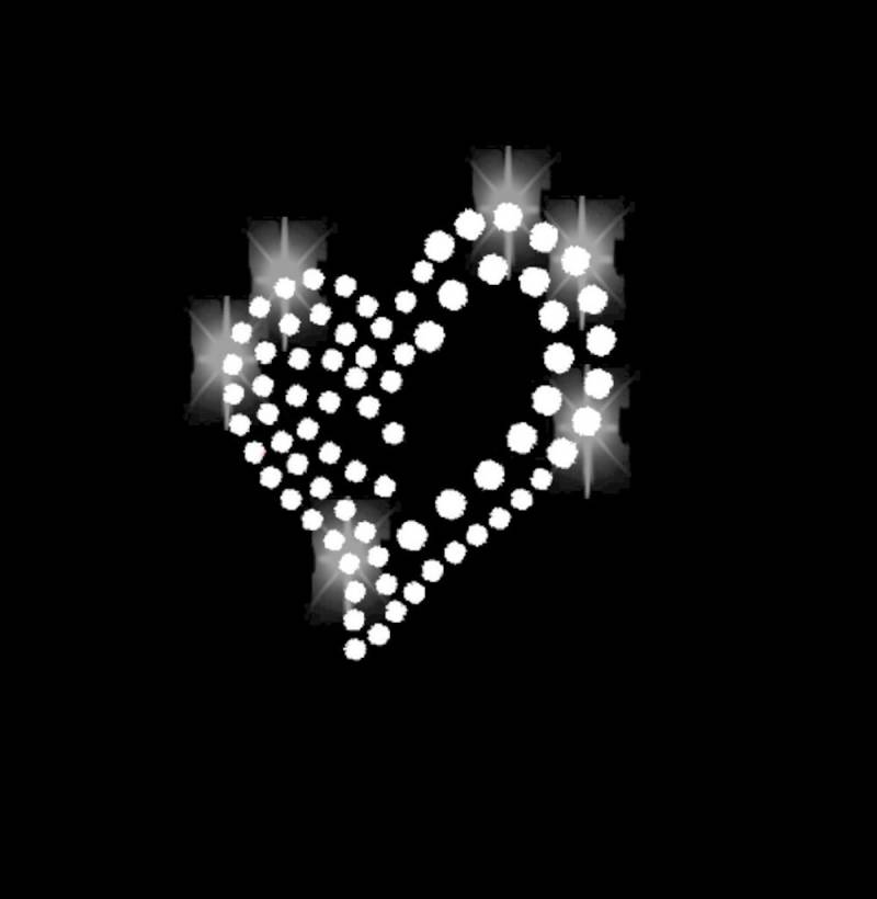 Strass 5 cm Herz Applikation Ornament Bügelbild Hot Fix Applikationen Strasssteine Rhinestone Herzen Liebe Heart Love Symbol Klein Silber von ApfelblueteShopDE