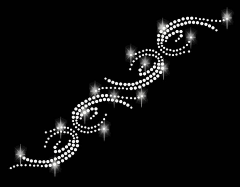 Strass Applikation Bügelbild Bordüre Welle Wasser Ornament Hot Fix Applikationen Strasssteine Rhinestone Neckline Ausschnitt Wave Trival von ApfelblueteShopDE