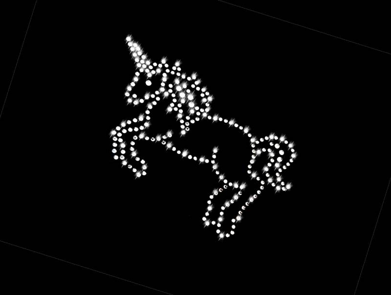 Strass Applikation Einhorn Bügelbild Hot Fix Applikationen Strasssteine Rhinestone Filly Pferde Hengst Stute Pferd Fohlen Unicorn von ApfelblueteShopDE