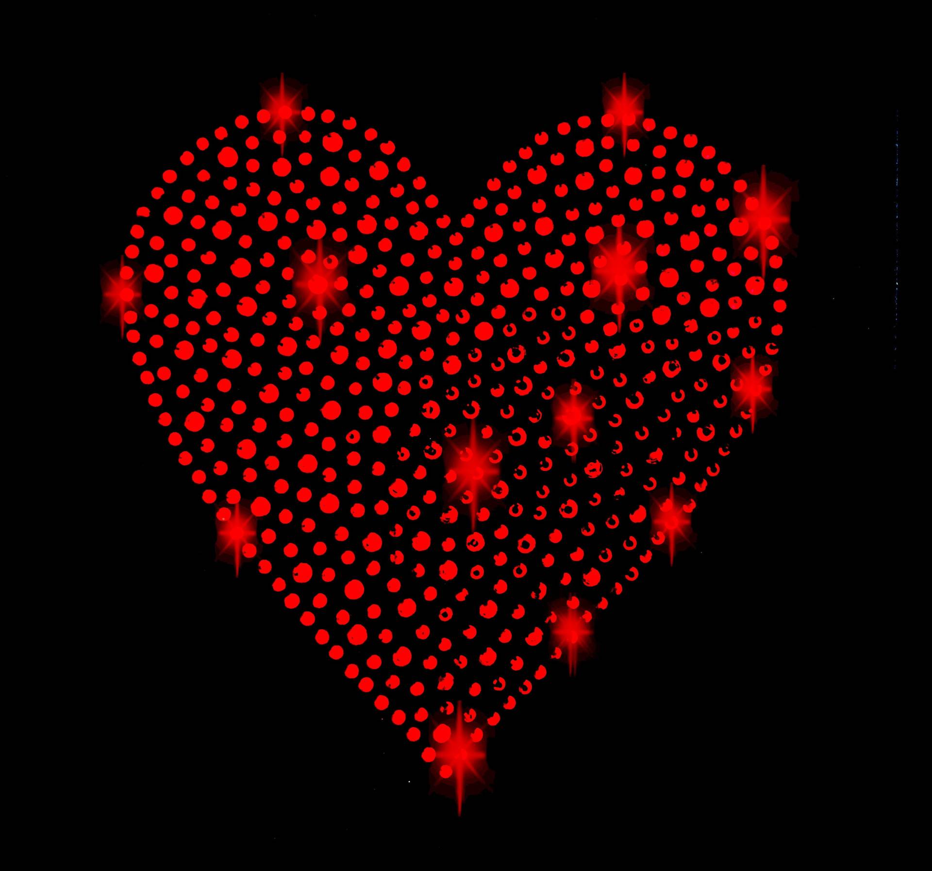 Strass Applikation Herz Rot Bunt Bügelbild Hot Fix Applikationen Strasssteine Rhinestone Liebe Heart Love Freund Red von ApfelblueteShopDE